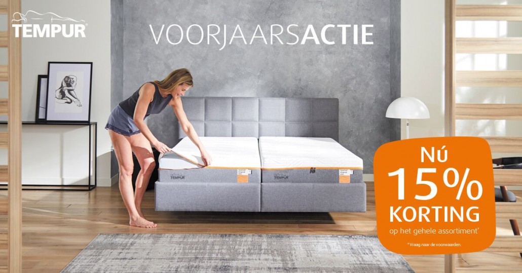 voorjaarsaanbieding 2019 tempur slaaptijd bedden eindhoven korting Tempur Slaaptijd Eindhoven aanbieding